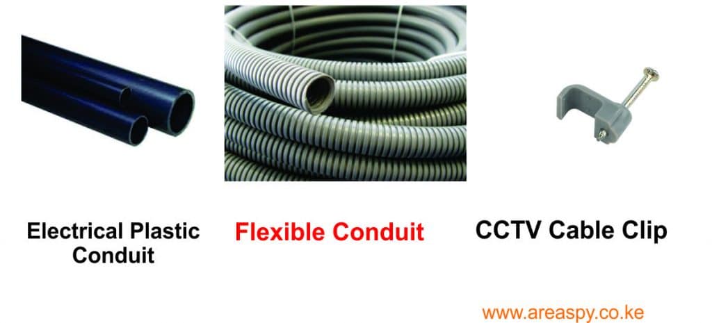CCTV cable clips and conduits
