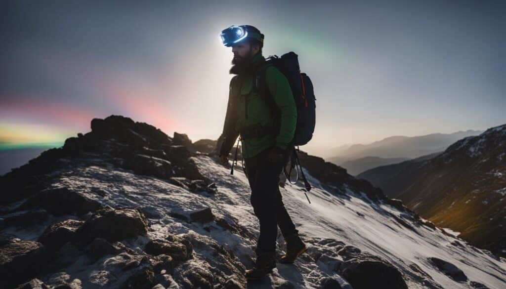 modern tech headlamp with multicolor beams modern tech headlamp with multicolor beams