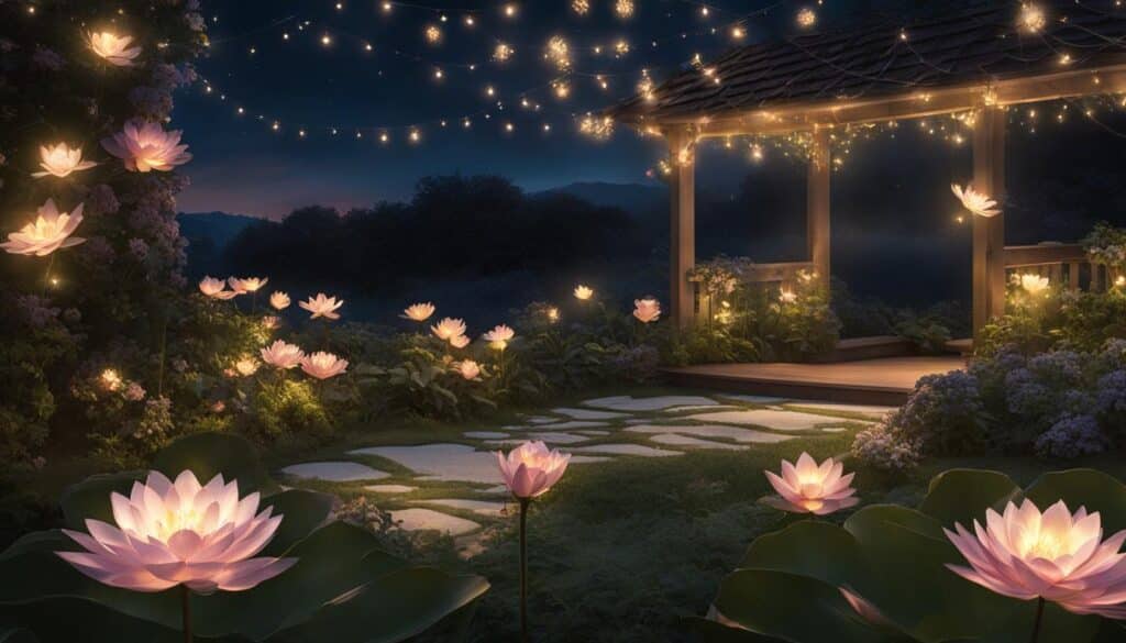 solar lotus string lights