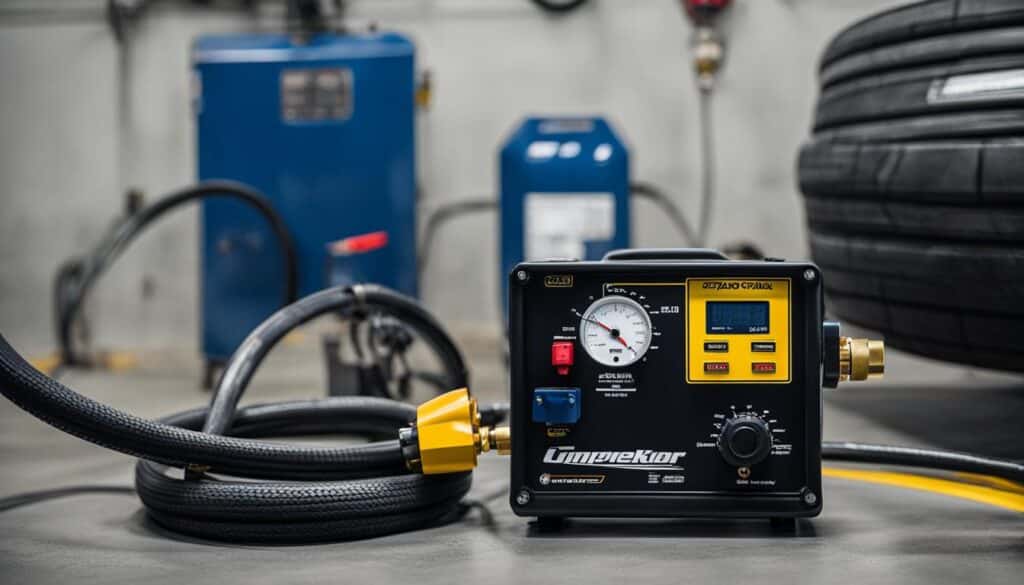 tire inflator with gauge for air compressor