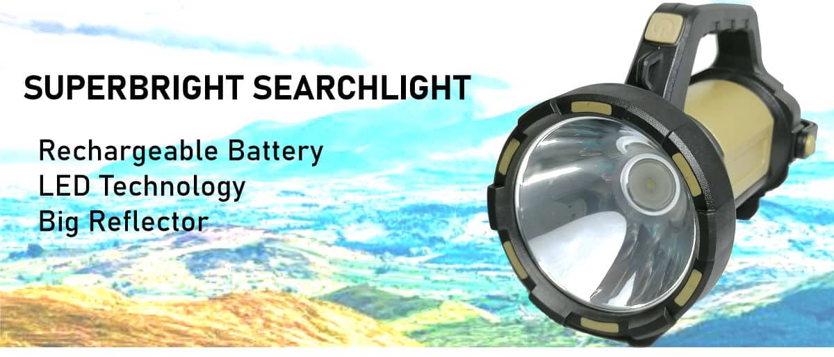 emergency led searchlight portable camping flashlight